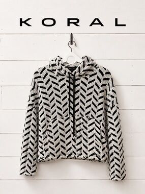 KORAL Chevron Knit Hoodie Size M